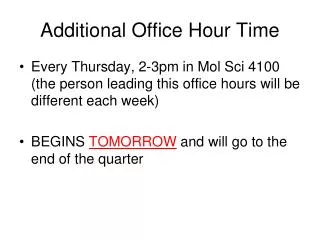 Additional Office Hour Time