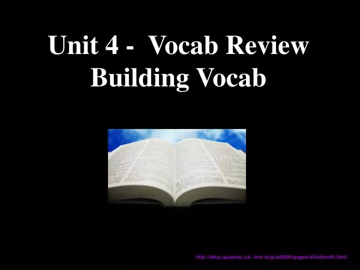unit 4 vocab review building vocab