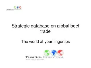 Strategic database on global beef trade