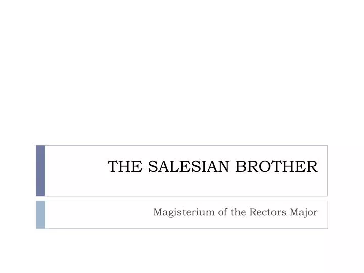 the salesian brother
