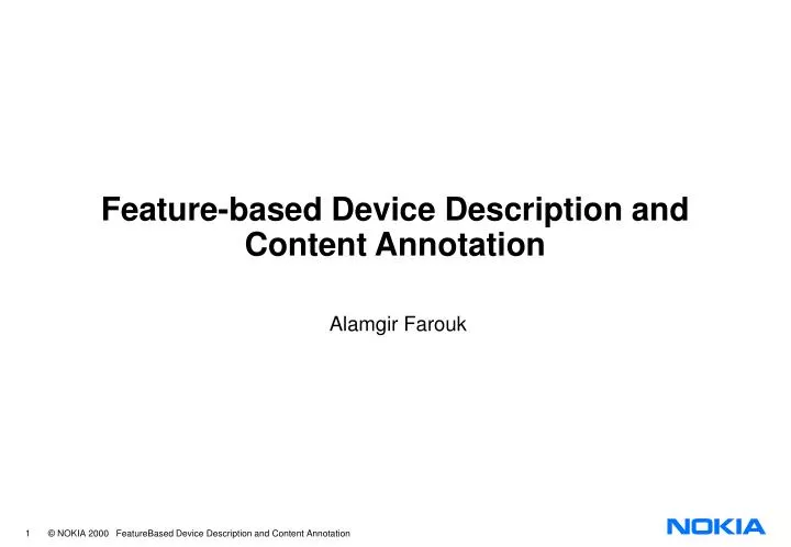 feature based device description and content annotation