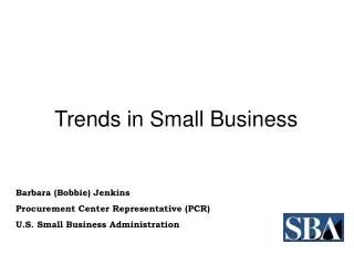 Trends in Small Business