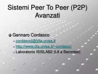 sistemi peer to peer p2p avanzati