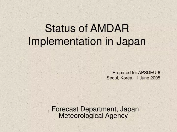 status of amdar implementation in japan