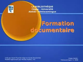 formation documentaire
