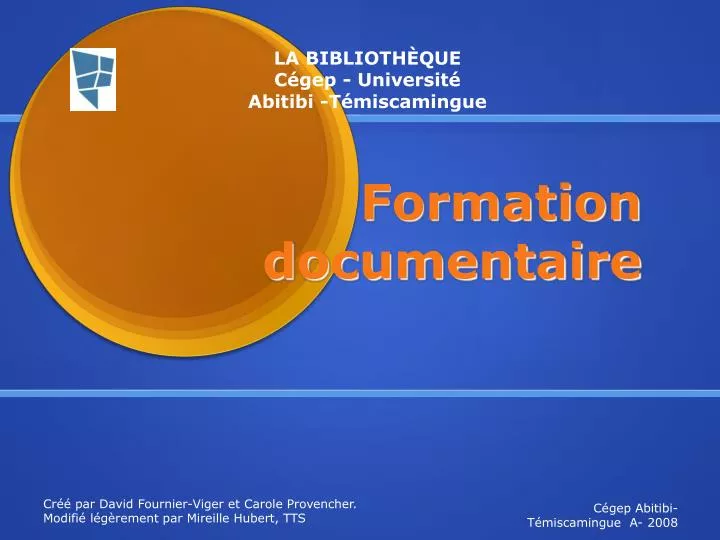 formation documentaire