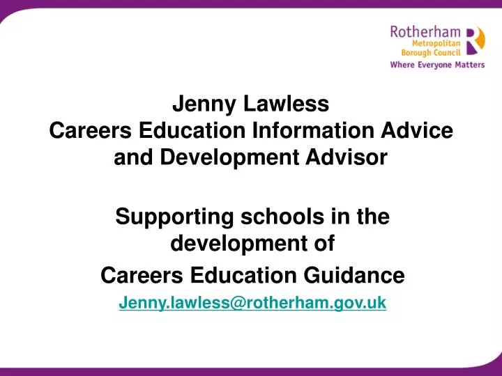 jenny lawless careers education information advice and development advisor