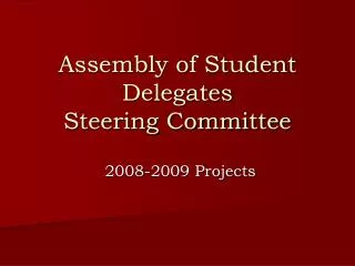 Assembly of Student Delegates Steering Committee