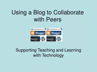 using a blog to collaborate with peers
