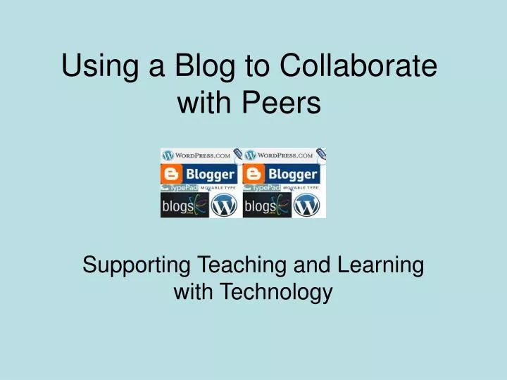 using a blog to collaborate with peers