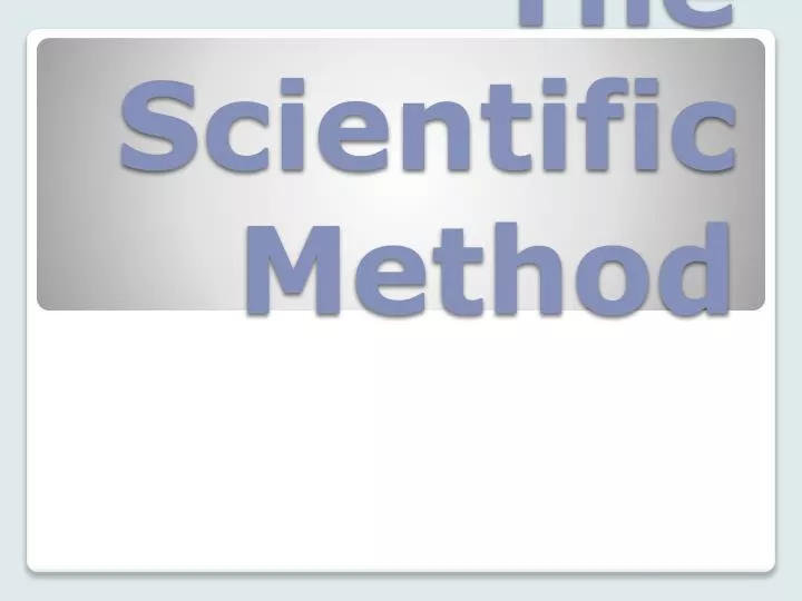 the scientific method