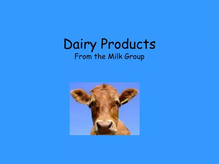 dairy products from the milk group