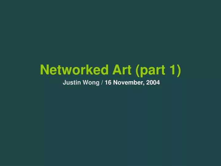 networked art part 1