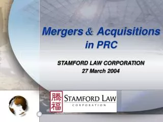 STAMFORD LAW CORPORATION 27 March 2004