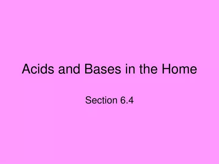 acids and bases in the home