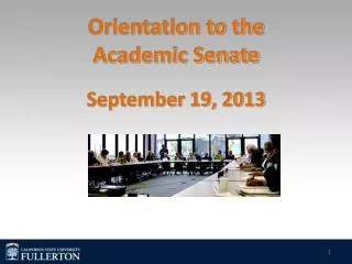 Orientation to the Academic Senate
