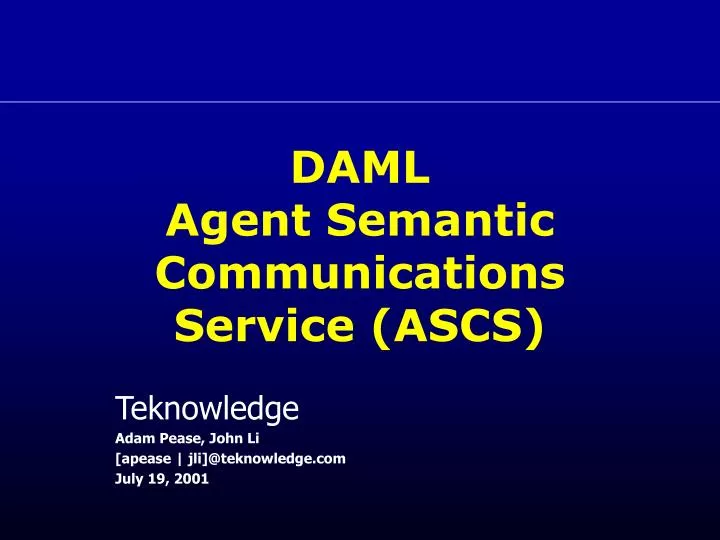 daml agent semantic communications service ascs