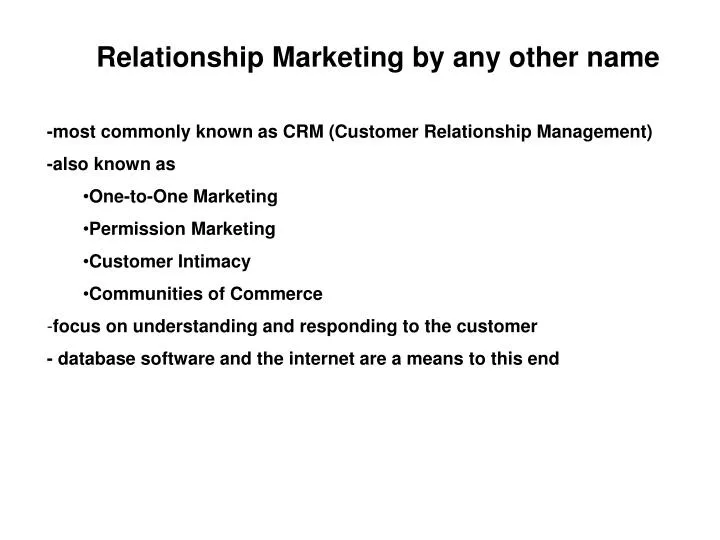 relationship marketing by any other name