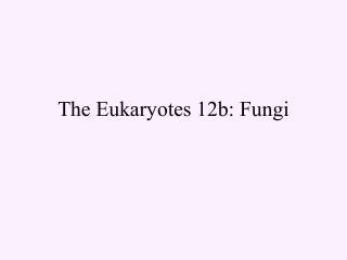The Eukaryotes 12b: Fungi