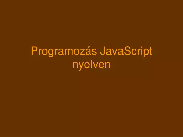programoz s javascript nyelven