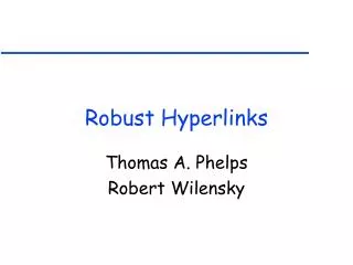 Robust Hyperlinks