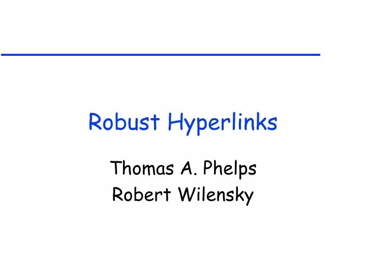 robust hyperlinks
