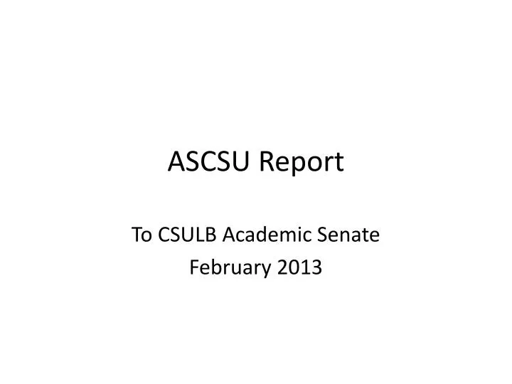 ascsu report