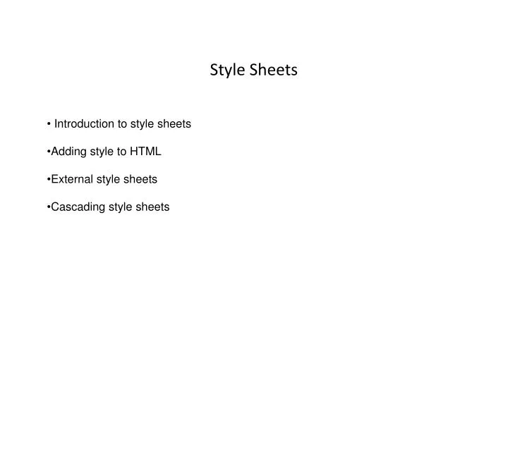 style sheets
