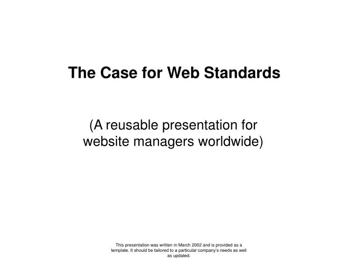 the case for web standards