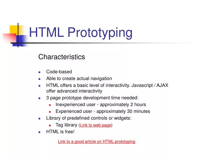 html prototyping