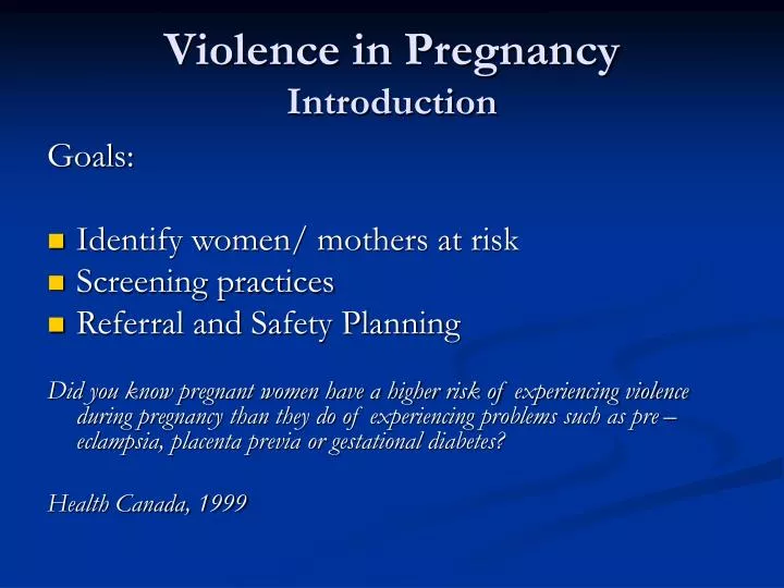 violence in pregnancy introduction