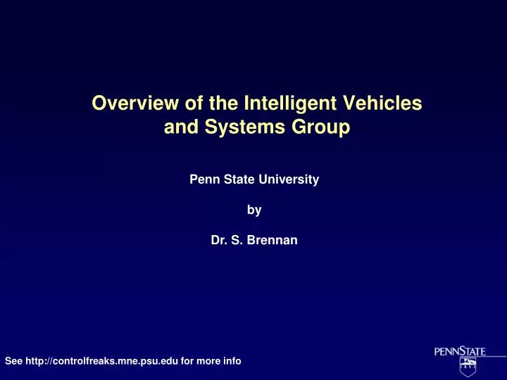 overview of the intelligent vehicles and systems group