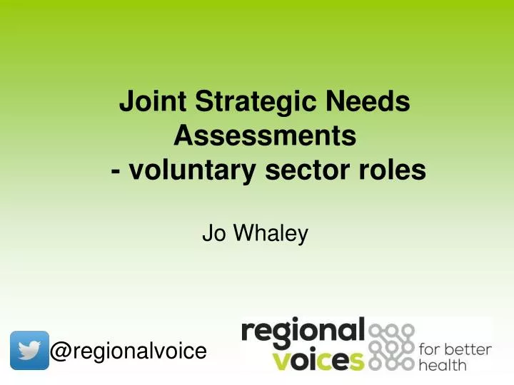 joint strategic needs assessments voluntary sector roles