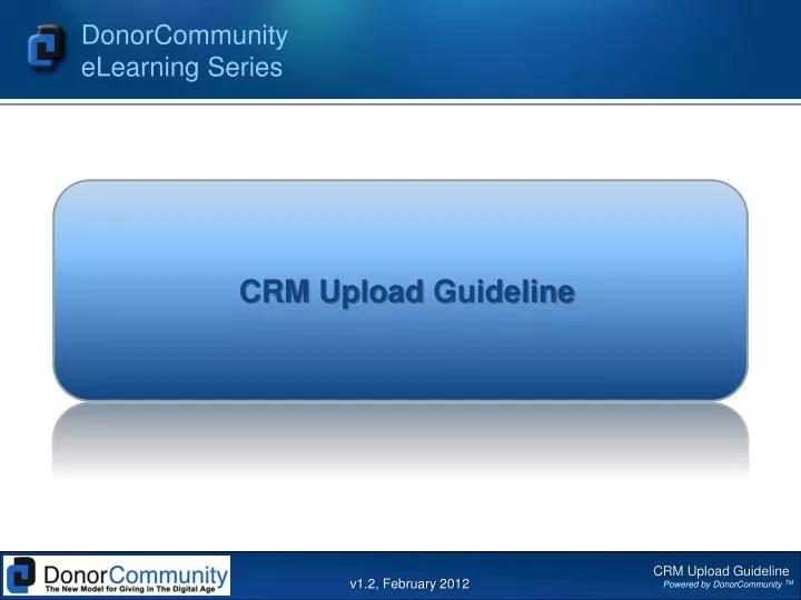 crm upload guideline
