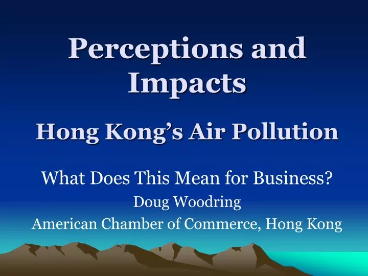 perceptions and impacts hong kong s air pollution