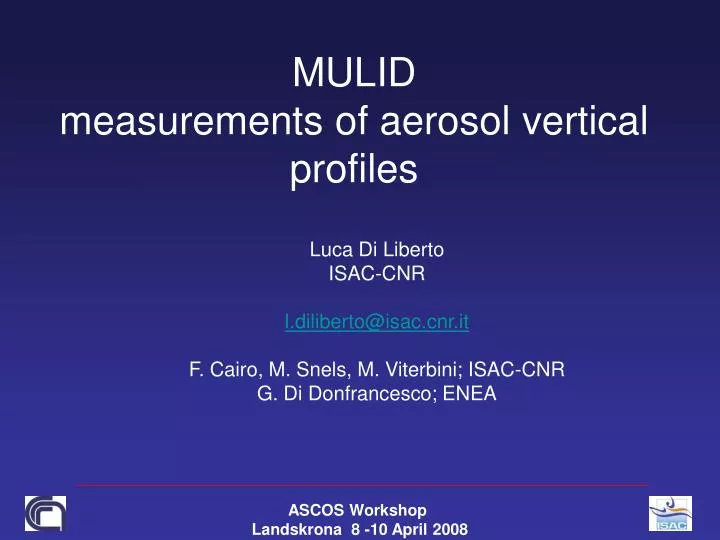 mulid measurements of aerosol vertical profiles