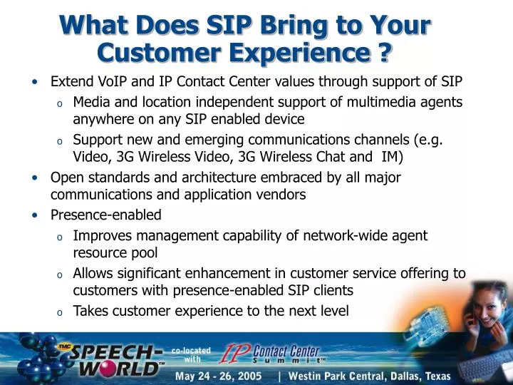 what does sip bring to your customer experience