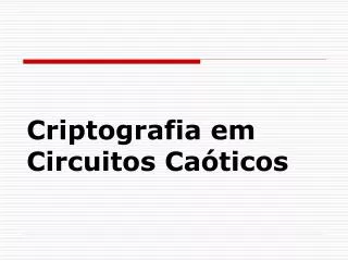 criptografia em circuitos ca ticos