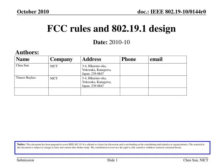 fcc rules and 802 19 1 design