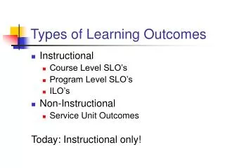 Types of Learning Outcomes