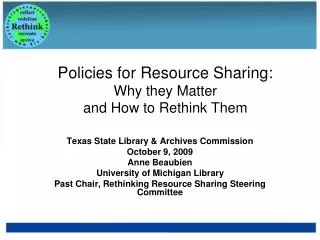 Policies for Resource Sharing: Why they Matter and How to Rethink Them