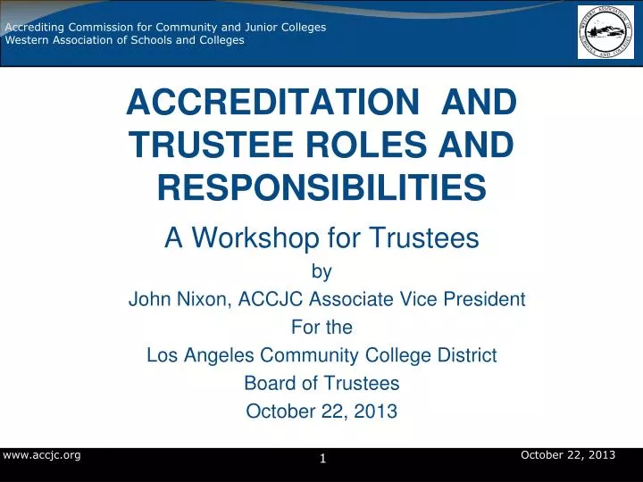 accreditation and trustee roles and responsibilities