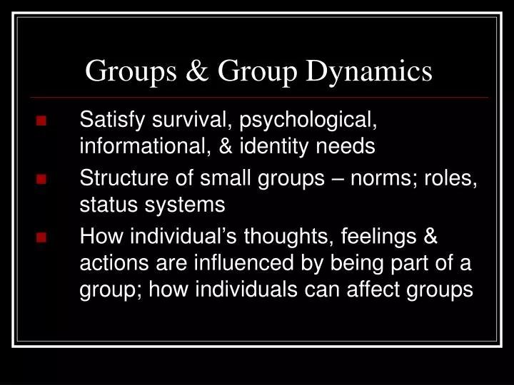 groups group dynamics