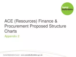ACE (Resources) Finance &amp; Procurement Proposed Structure Charts