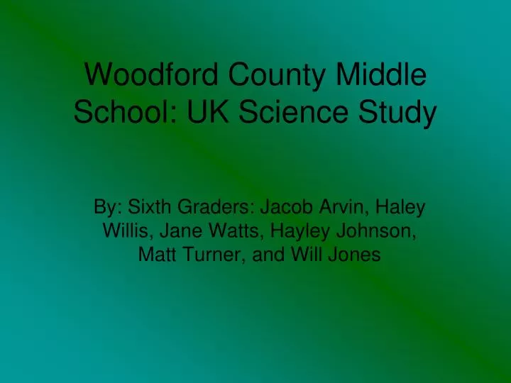 woodford county middle school uk science study