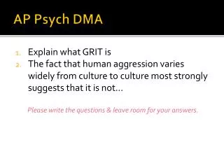 AP Psych DMA