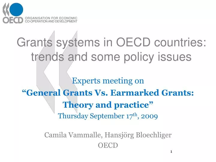 grants systems in oecd countries trends and some policy issues