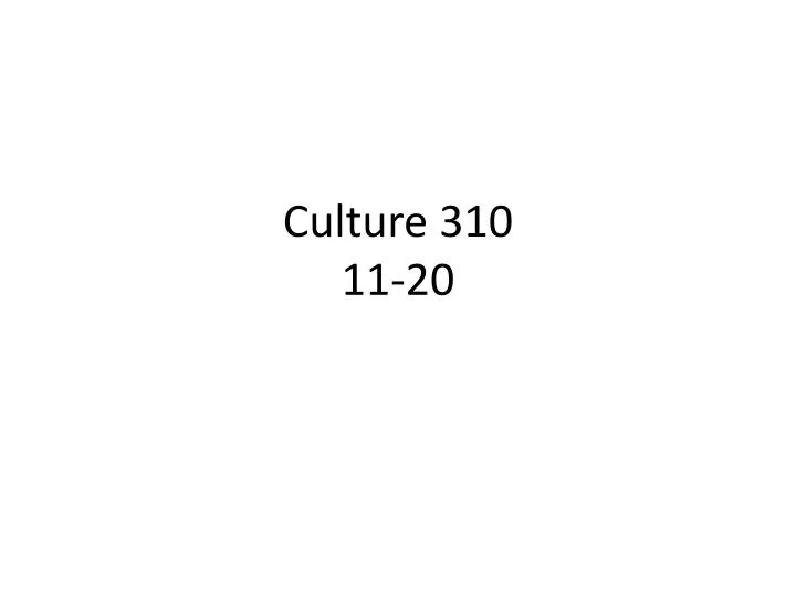 culture 310 11 20
