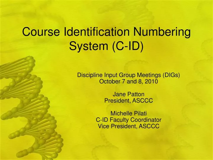 course identification numbering system c id
