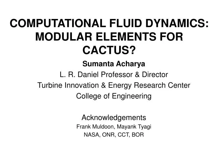 computational fluid dynamics modular elements for cactus